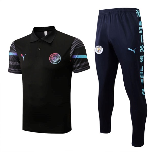 Polo Manchester City Conjunto Completo 2022/23 Negro